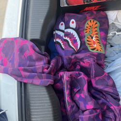 Bape Double Hoodie Purple