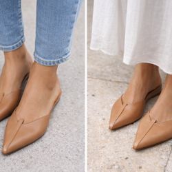 Franco Sarto Camel Pointed Toe Mules – Like New – Elegant & Chic