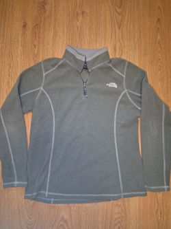 North Face Fleece Pullover Quarter Zip Sweater Medium Gray
