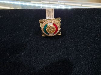 México Flag Ring 10KT