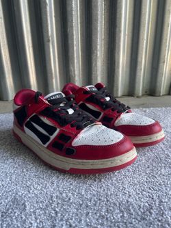 Red and white Amiri Skeleton sneakers – Size 8