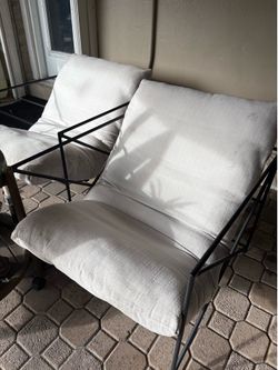 Outdoor/indoor  Chairs with Cushions Set of 2