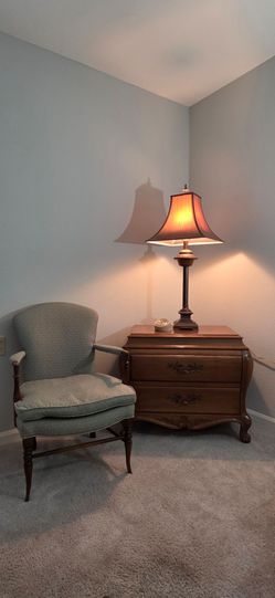 Vintage armchair, french provincial Nightstand