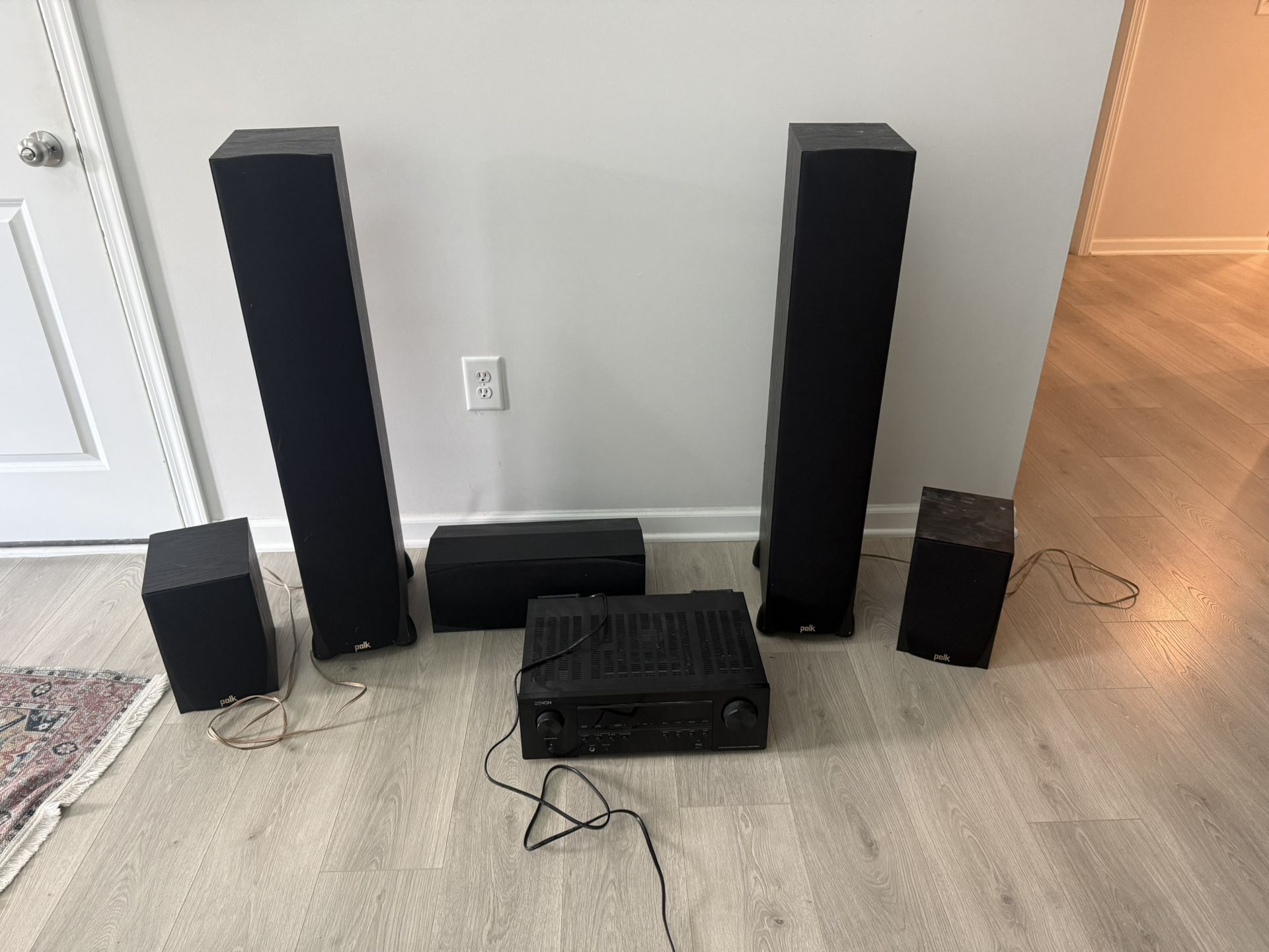 Audio System Polk And Denon AV Receiver 