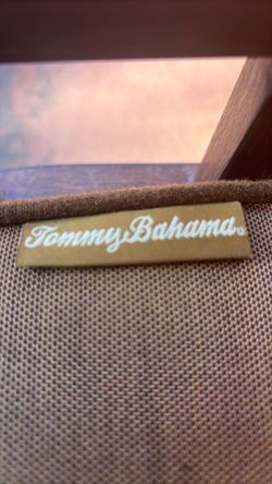 Tommy Bahama tempered round glass patio set