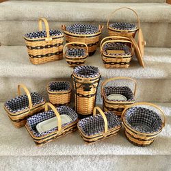 Longaberger JW Miniature Baskets-COMPLETE SET