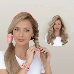 Heatless Curling Rod — Soft Pink — Create Perfect Curls While You Sleep