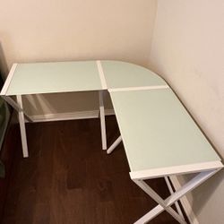 Glass Home- Office 51” in L-Shaped Desk