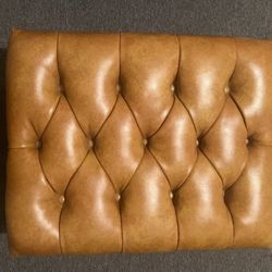 Genuine, leather ottoman