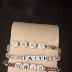 3 Bracelets: Pray, Faith, Wwjd