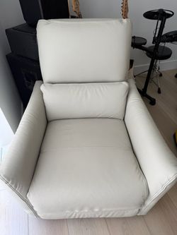 Electric swivel leather recliner