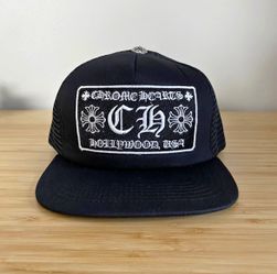 Chrome heart black trucker hat