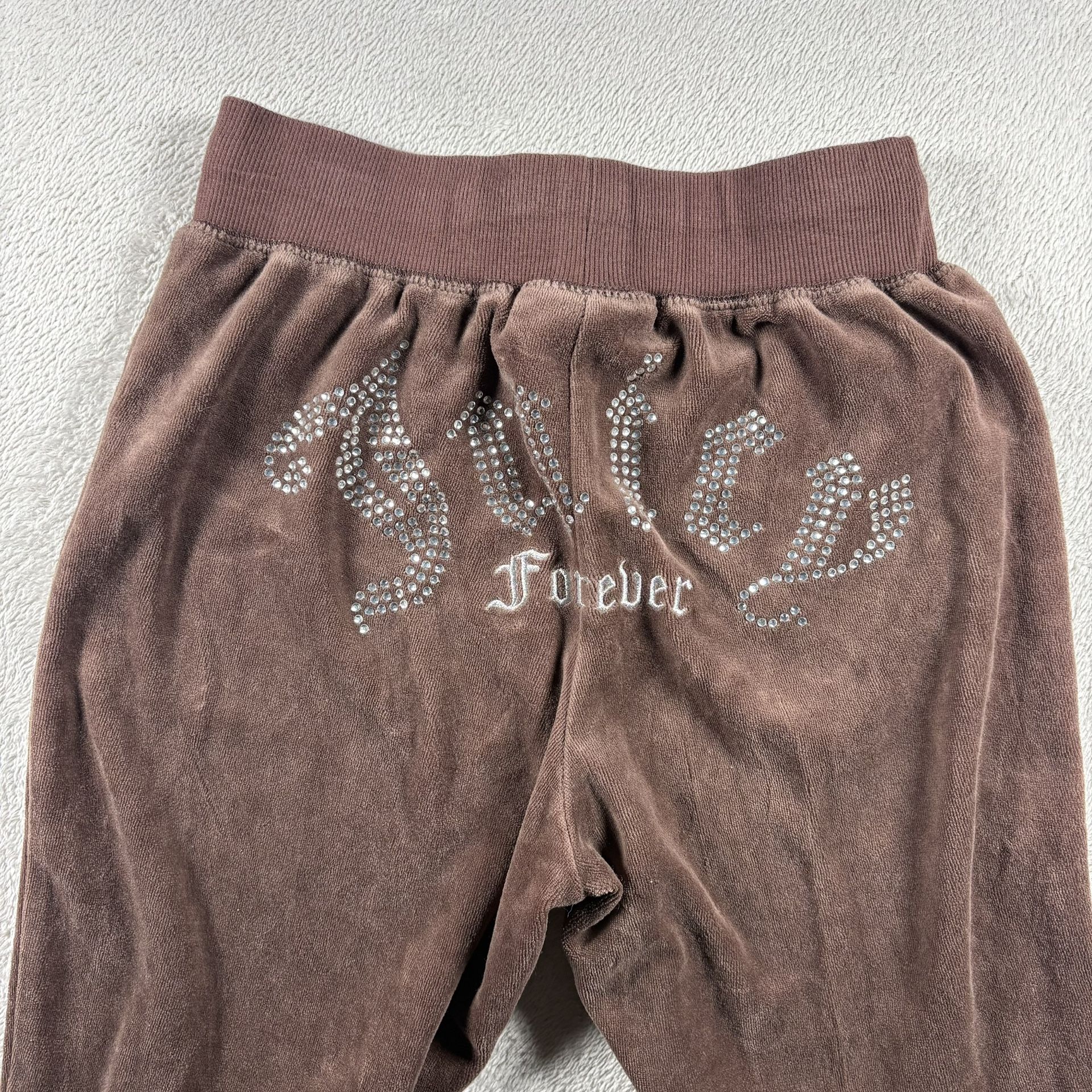Juicy Couture Forever 21 Women’s S Brown Sweatpants Joggers Rhinestones Y2K #945