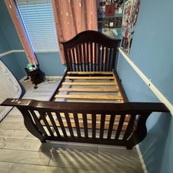 FULL SIZE BED FRAME - cherry wood