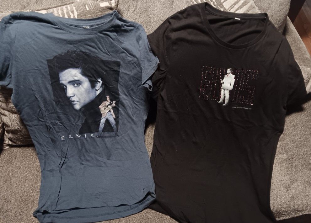 2 Elvis T Shirts Women's Medium Both $5