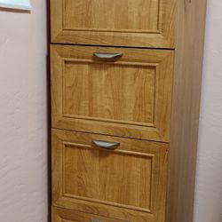 Realspace® Magellan 19”D Vertical 4-Drawer File Cabinet, Honey Maple with key lock