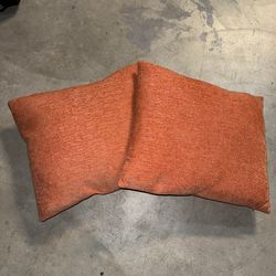 Set of 2 Orange Decorative Pillows