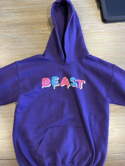 Mr Beast Purple Frosted Hoodie Sweatshirt (Youth Large)