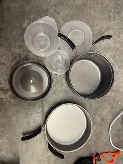 Camping dishes and lanterns