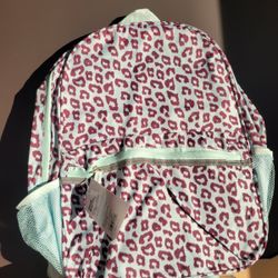 School Backpack, Laptop 14inches Backpack, Blue Leopard Print Backpack 