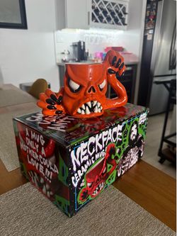 NECKFACE Ceramic Mug Orange Sculpture LE 360 New Limited Rare Artist Planter NIB