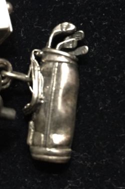 Silver golf bag charm