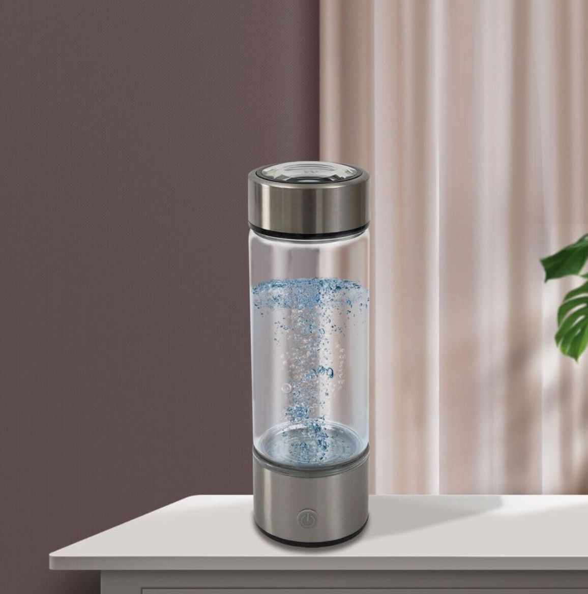 LORENZERIK Portable Hydrogen Water Generator in The Shape of a Bottle, Rechargeable for Home, Office, Travelling 450ml Hydrogen Water Bottle