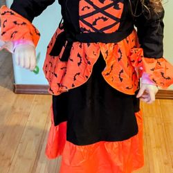 Orange And Black Bat Witch