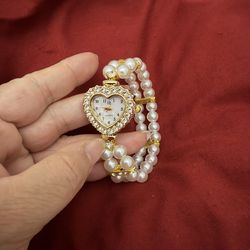 Heart Pearl wrist watch
