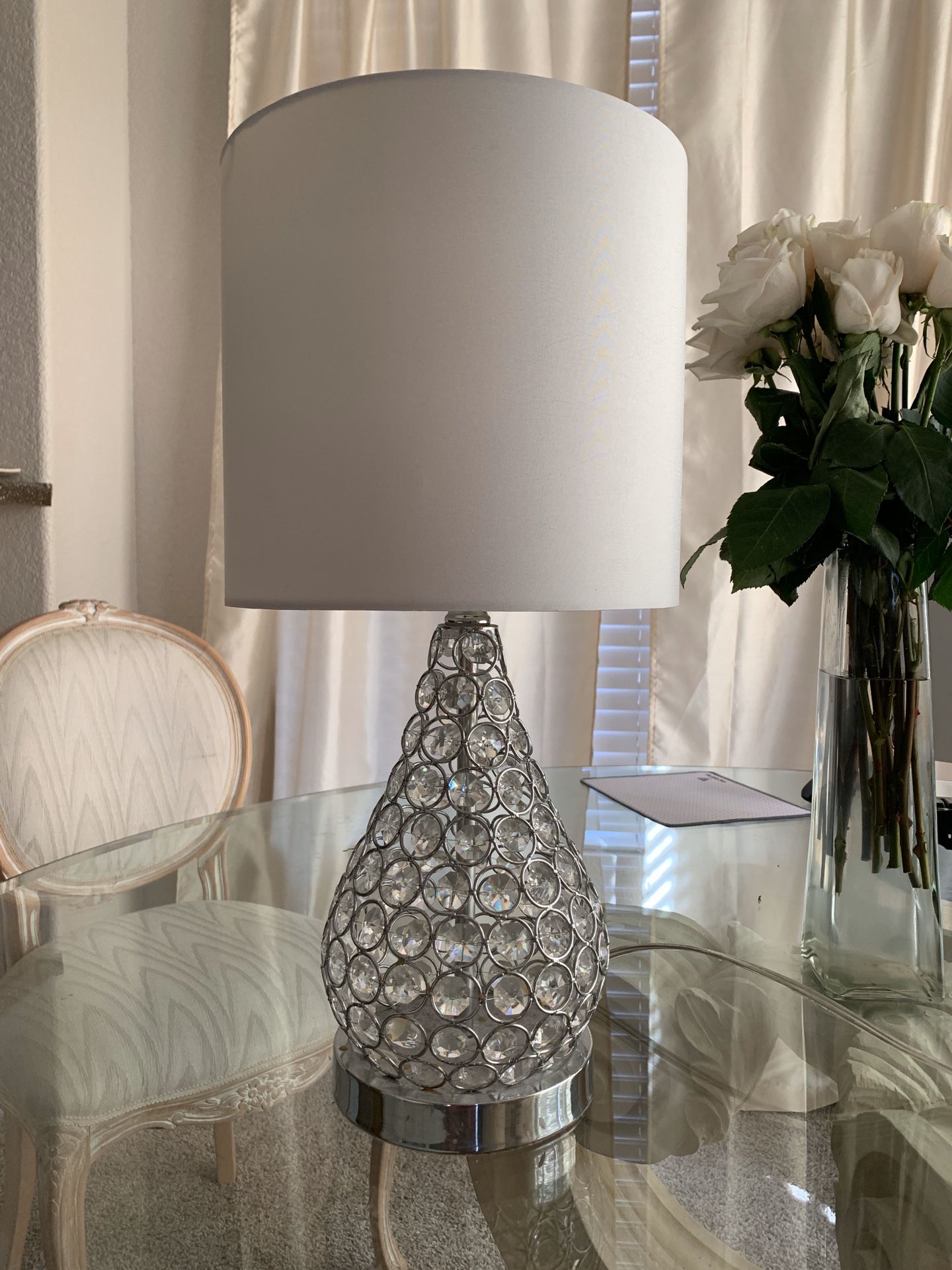 modern glam crystal lamp