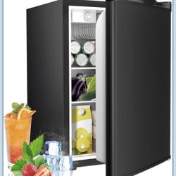 2.56 Cu.ft Compact Refrigerator with Reversible Single Door, BLACK
