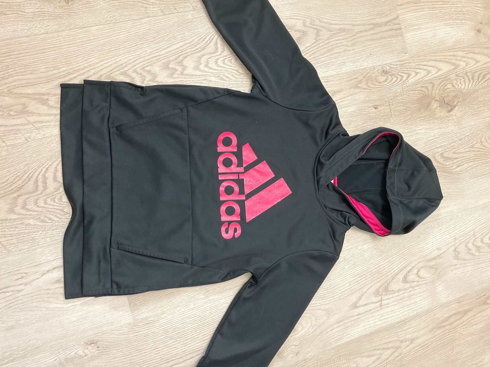 Pink glitter logo hoodie