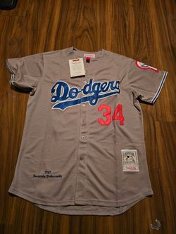 Dodgers Mens Valenzuela gray jerseys $50ea Firm S M L Xl 2x 3x