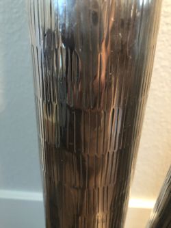 Pair of Silver Tall Vases