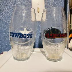 Football Glass Cup Cowboys And Dodgers