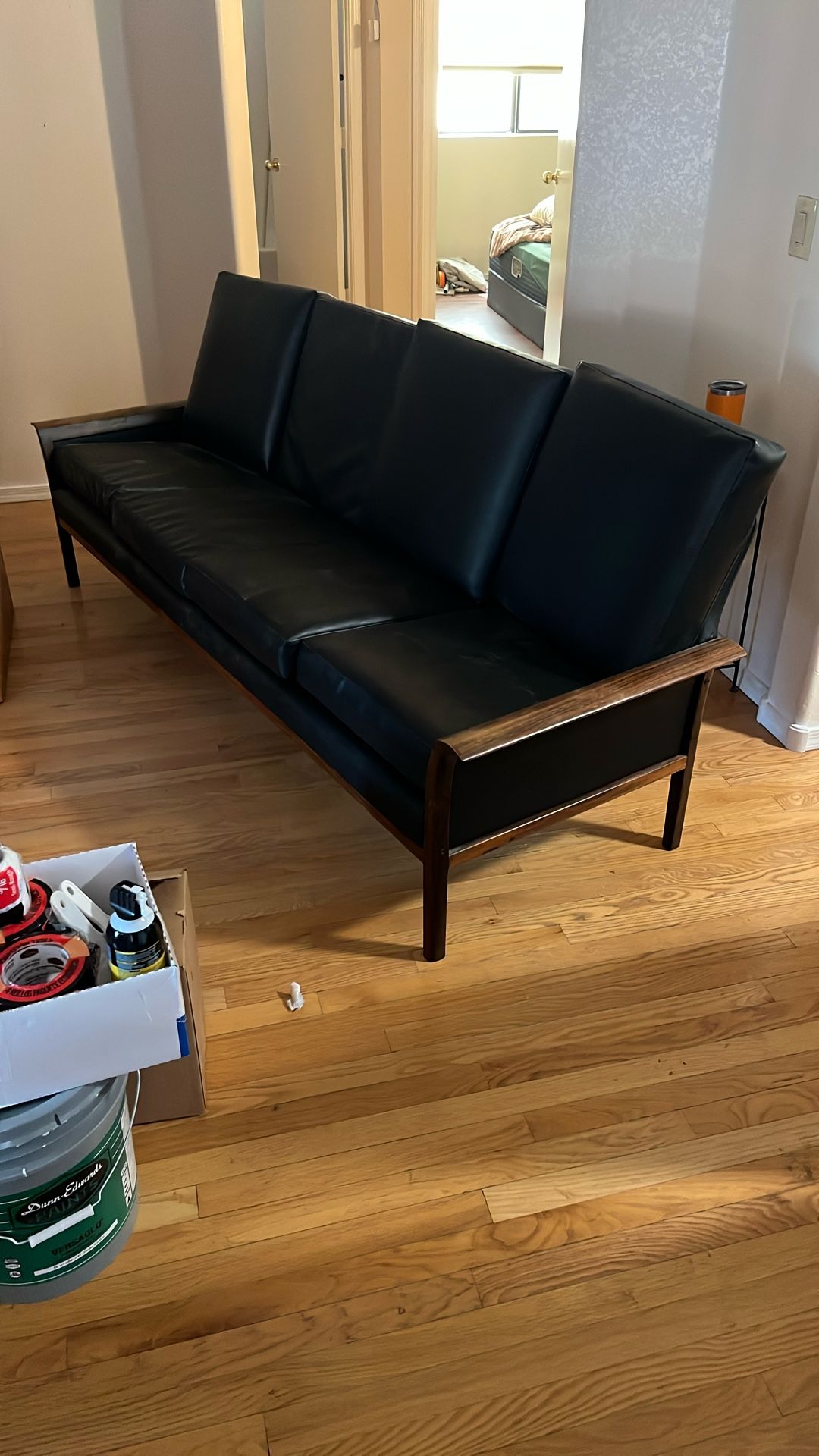 Faux Leather Couch