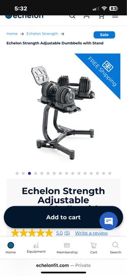 Echelon Strength Adjustable Dumbbells with Stand
