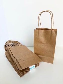 Batch of 22 Small 8.5" x 5.25" Brown Kraft Paper Gift Bags