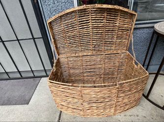 Boho woven storage chest