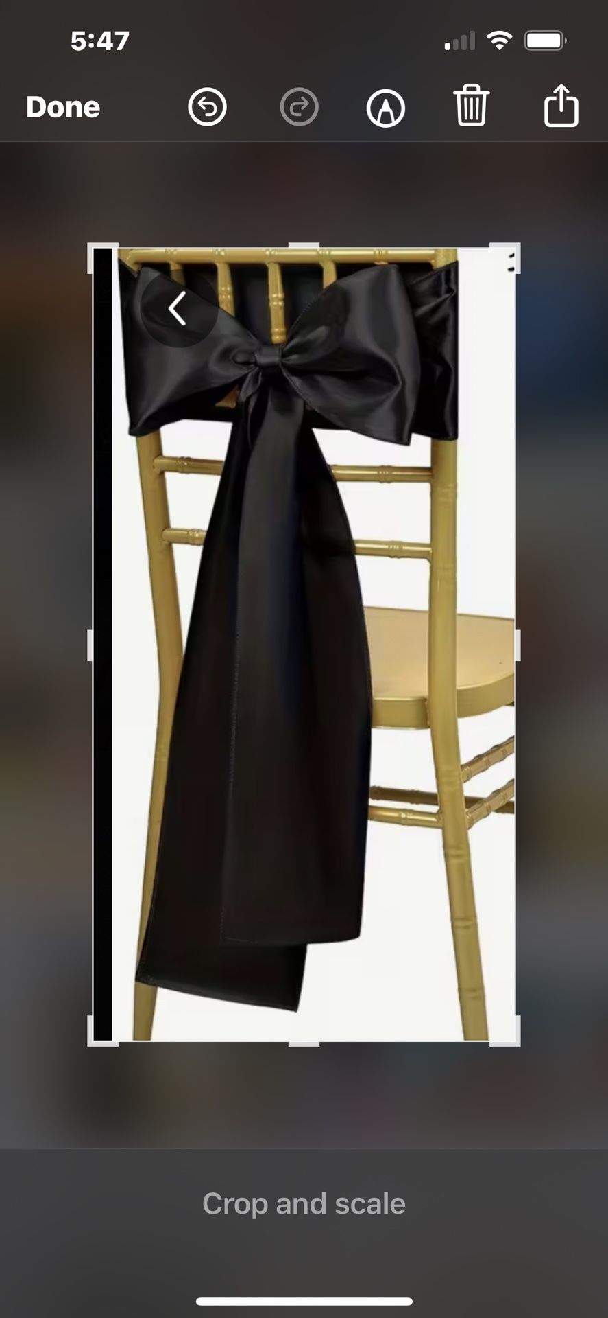 100pcs Black Satin Chair Ribbons