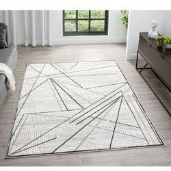 8/10 Modern Brand New Geometric Design Rug 