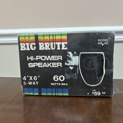Vintage NOS Big Brute MB-46 4"x6" 2-Way 8 ohm Stereo Speakers - Sealed 