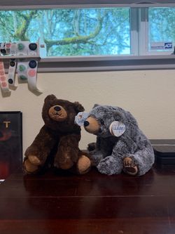 Wishpets Plush Barnaby & Mishca Stuffed Animal Realistic Zoo NWT Bears