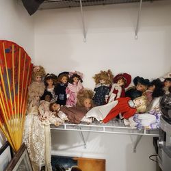 Porcelain Dolls Huge Collection & Plush Toys 