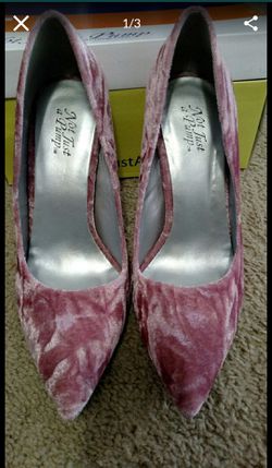 Suede pink heels size 7
