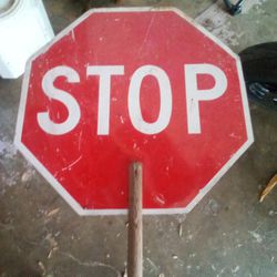STOP/SLOW METAL CAUTION SIGN 