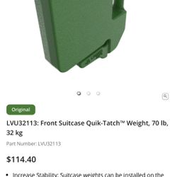 John Deere Briefcase Weights W/bracket, TeraGrip Snow Chains