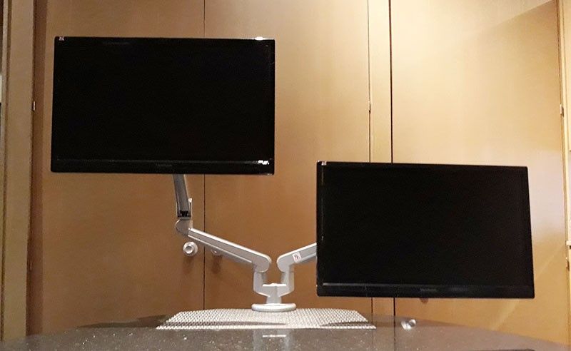 Two ViewSonic 22” Full HD Monitors PLUS Dual Monitor Desk Mount Stand