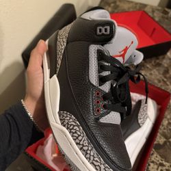 Black Cement Jordan Retro 3’s