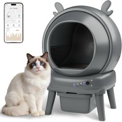 ES369 $100  Automatic Cat Litter Box with App Control - Automatic Litter Box Self Cleaning for Multiple Cats, Health Tracking & Weight Sensor, Ultra Q